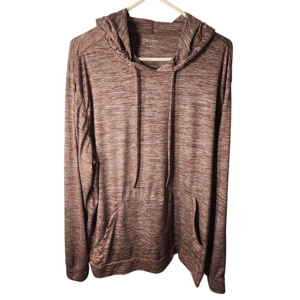 32 Degrees Cool Mens XXL Long Sleeve Lightweight Hoodie Pullover Maroon Gray